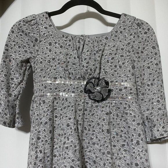 Smiley West girls gray sequenced dress - Picture 2 of 5